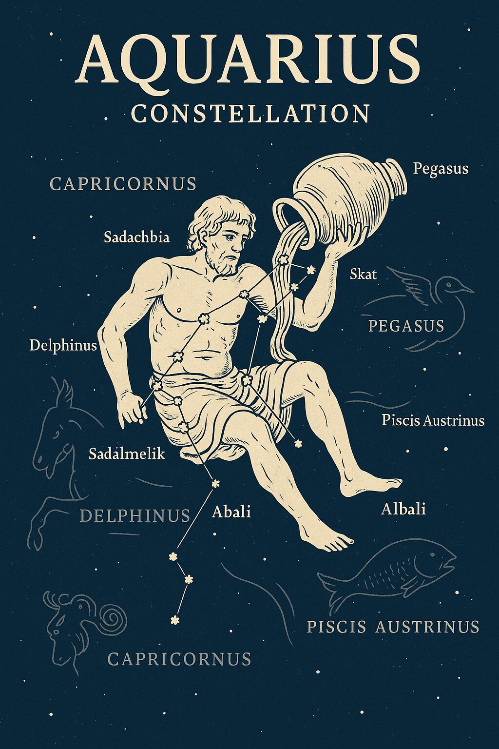 The Aquarius constellation and stars